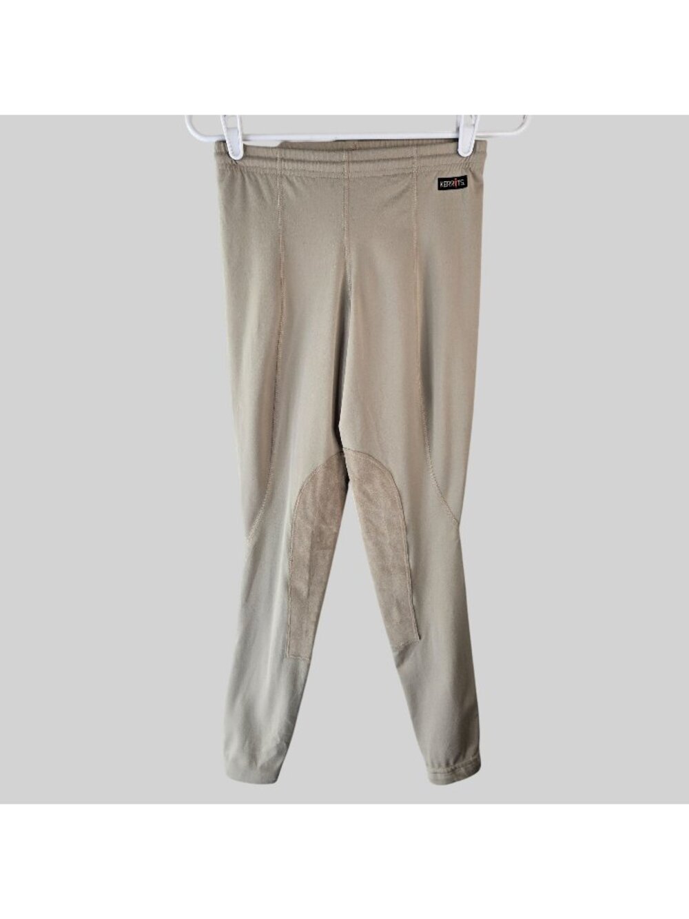 Kerrits Knee Patch Riding Tights Small‎ Beige Breeches Stretchy Equestrian Pants
